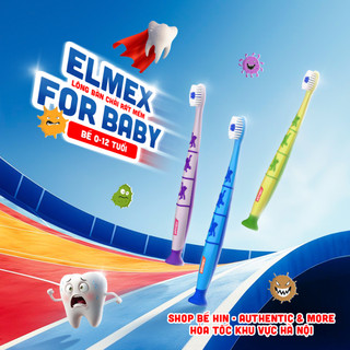 Bàn chải đánh răng Elmex Đức cho bé từ sơ sinh, lông bàn chải rất mềm, kem đánh răng Elmex trẻ em