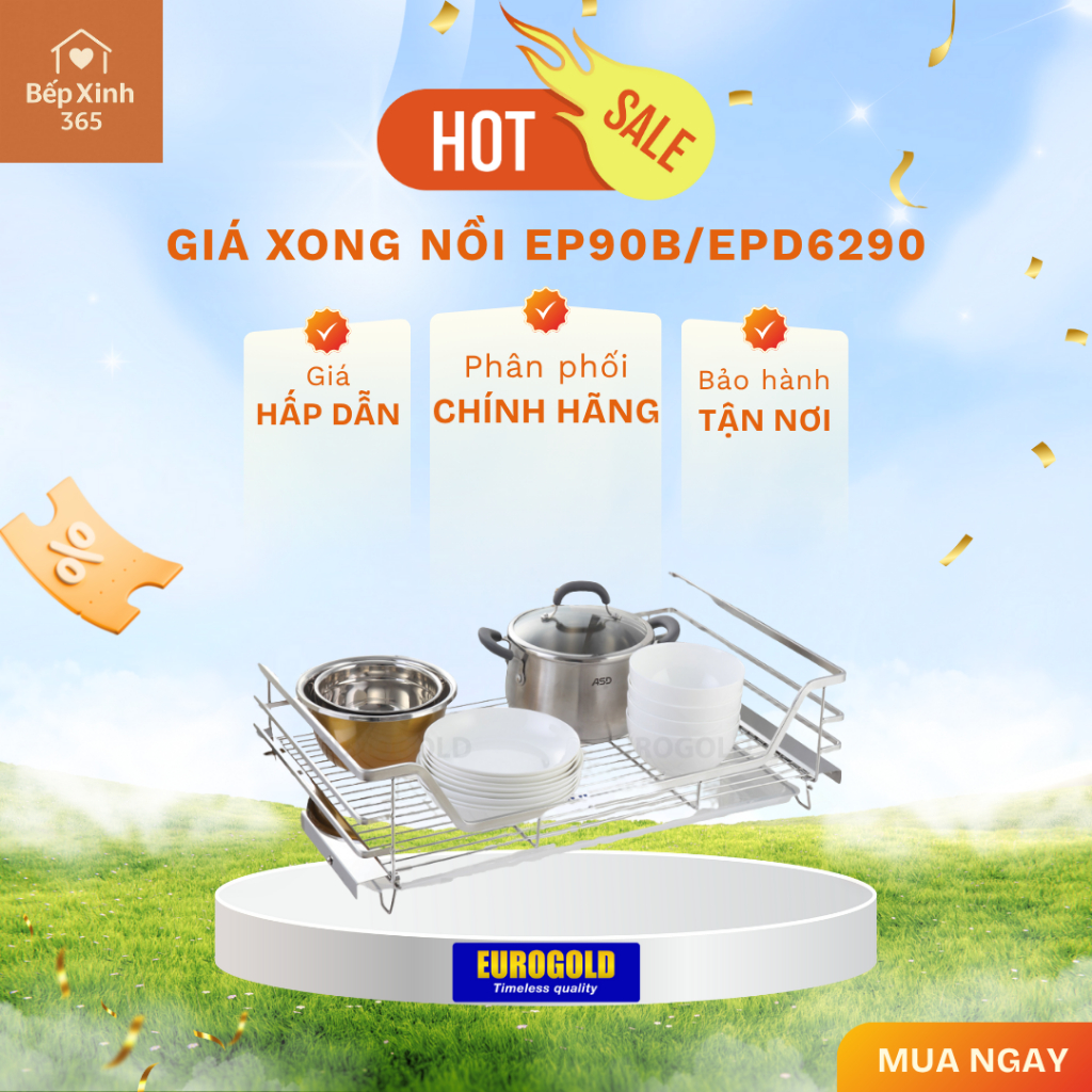 Kệ Xoong Nồi EP90B/EPD6290 - Tối Giản và Hiện Đại Cho Không Gian Bếp Tiện Nghi
