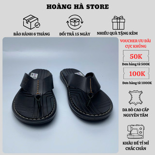  Dép Tông Da Nam HOÀNG HÀ STORE Đế Cao Su Tăng Chiều Cao Đã Khâu Đế Tăng Độ Bền Phù Hợp Đi Học Đi Chơi 