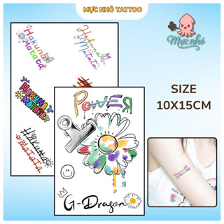  Set Hình Xăm Dán Hoa Cúc GD - BigBang - Hình Xăm Chụp Ảnh Đóng Phim Dán Lên Luôn 10x15cm - Mực Nhỏ Tattoo 