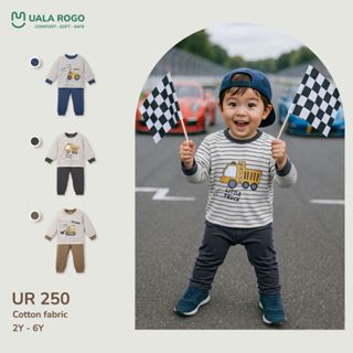 Đồ bộ bé trai bé gái Ualarogo dài tay 2-6 tuổi vải Cotton co giãn mềm mại bo ống 250