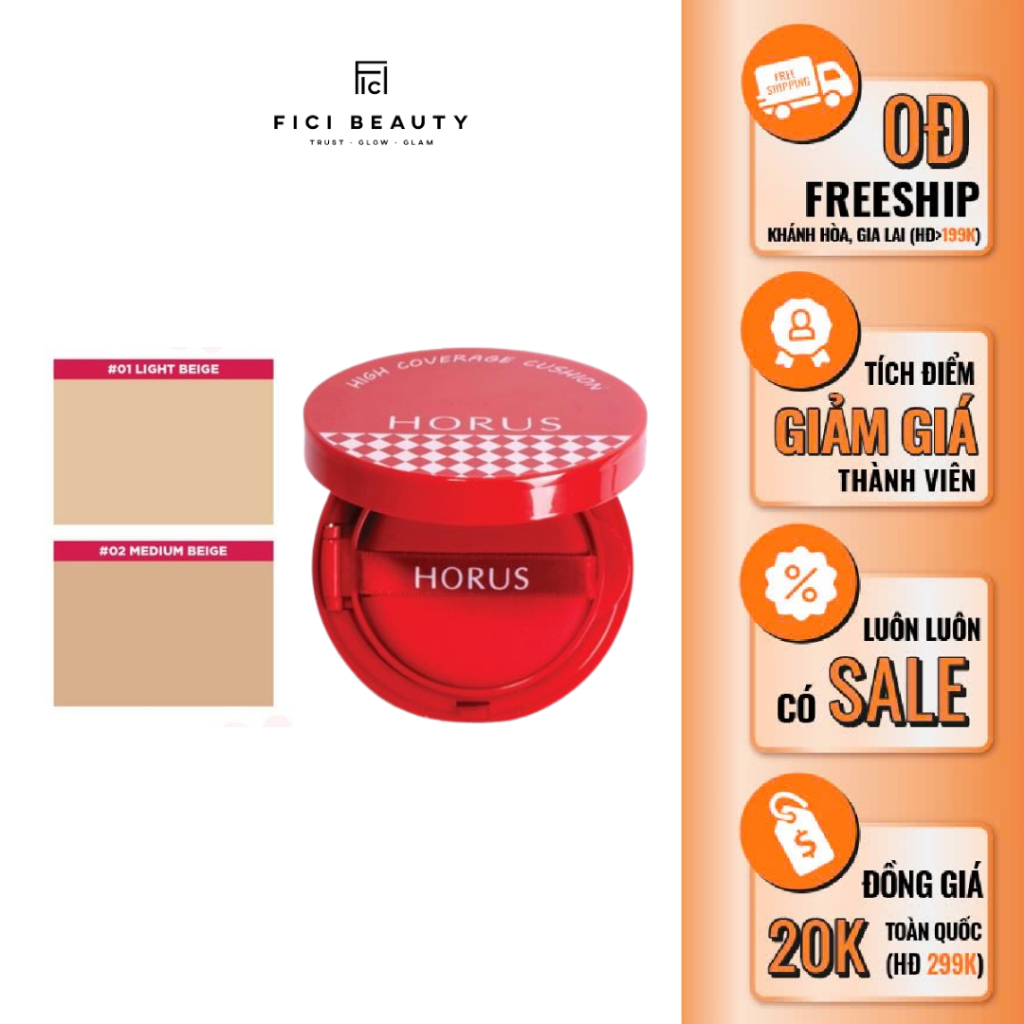Phấn Nước Horus Dream Cover Air Cushion – Che Phủ Tốt, Lớp Nền Mịn Mỏng Tự Nhiên