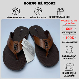  Dép Tông Nam Da Bò HOÀNG HÀ STORE Kiểu Dáng Trẻ Trung Đế Cao Su Siêu Bền Phù Hợp Đi Học Đi Chơi 