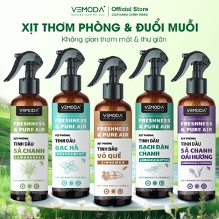  Xịt phòng tinh dầu Sả Chanh Bạc Hà Sả Chanh Oải Hương Vemoda - giúp xua đuổi muỗi côn trùng thơm phòng và khử mùi 