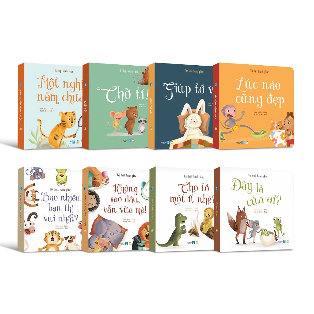 Combo 8 cuốn Kỷ luật hạnh phúc và Tự lập hạnh phúc (tùy chọn lẻ bộ) - Sách truyện bồi cứng cho bé 1-6 tuổi Lionbooks