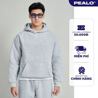 Áo Hoodie PEALO Nam Nữ Form Rộng Boxy nhẹ Chất Nỉ Bông Cao Cấp Trơn dày dặn ấm áp