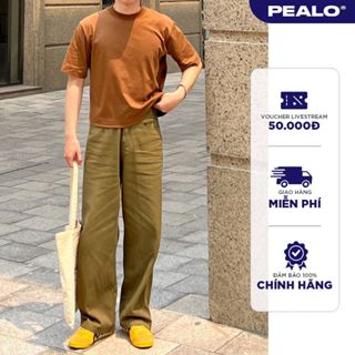Quần kaki ống suông nam PEALO casual pants trơn basic chất liệu mới Loose Pants Minimalism Menswear