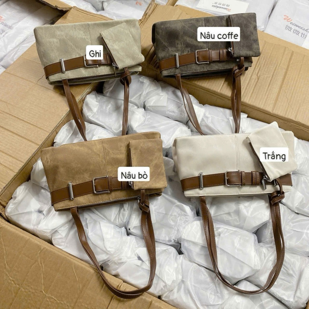 Túi Kẹp Nách Da Lộn Cài Nịt Size 32cm cực xinh ccc