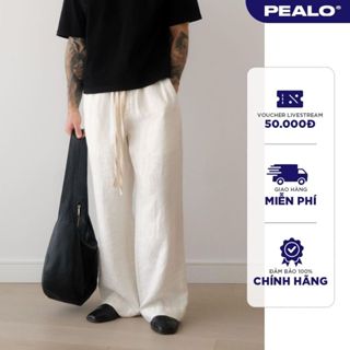 Quần suông ống rộng nam nữ PEALO chất liệu linen thời trang cao cấp