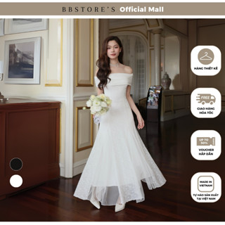 BBSTORE'S Đầm Dự Tiệc Trễ Vai Form Dài Sang Trọng Phối Ren Lưới - D3446