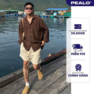 Áo sơ mi cổ bẻ dài tay PEALO nam chất liệu Linen cao cấp SPT2