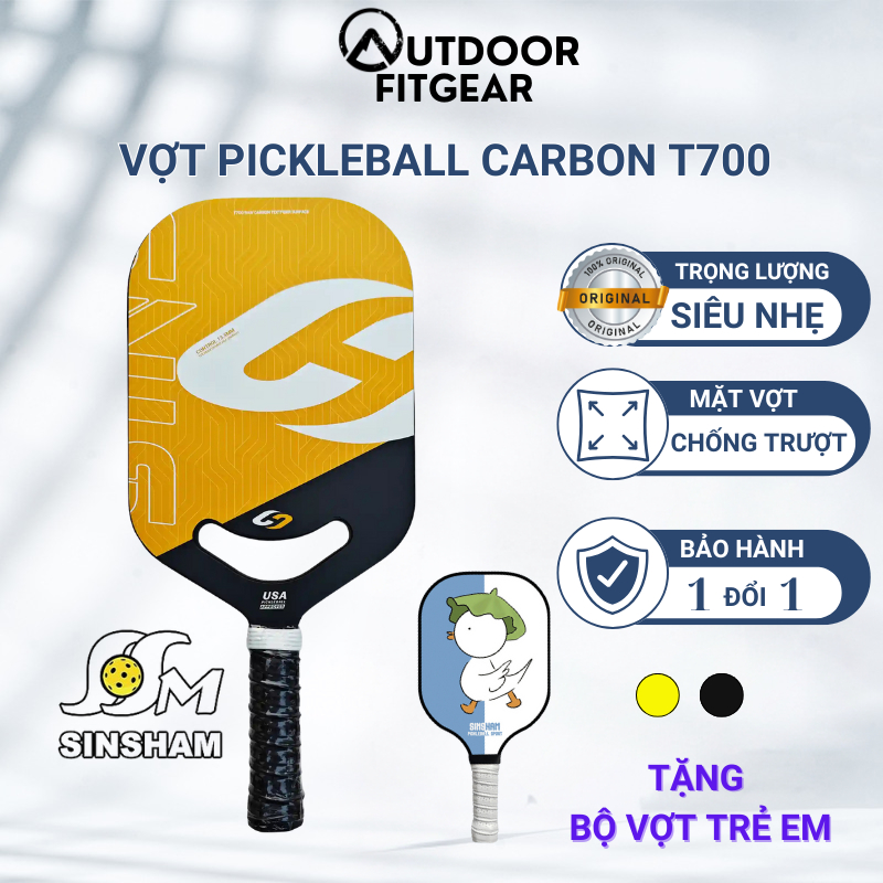  THANH LÝ  Vợt Pickleball Sinsham Full Carbon T700 Vợt Chơi Bóng Pickleball Chính Hãng 