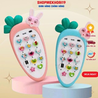 Đồ chơi trẻ em,Đồ chơi thông minh điện thoại Cà rốt phát âm thanh sống động kèm dây đeo và pin