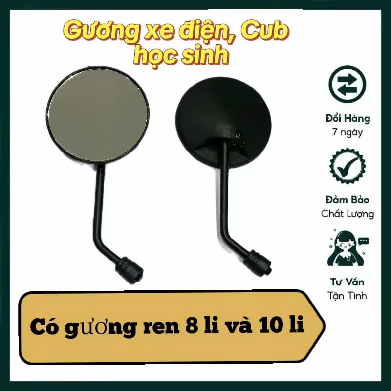[ Gương tròn chân dài nhìn rõ ] Gương chiếu hậu xe máy cub 81, xe máy điện, xe đạp điện, cup học sinh mới 50cc ...