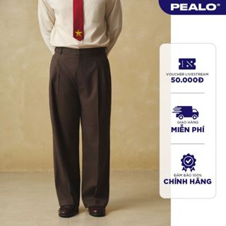 Quần tây PEALO form wide fit cạp cao có xếp li