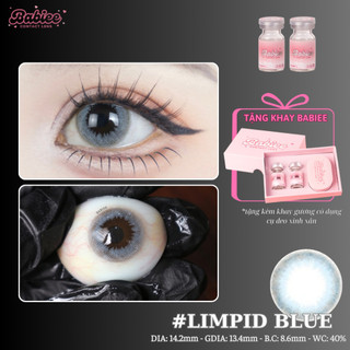 Lens mắt Limpid Blue màu xanh tây viền nhạt - size vừa, thương hiệu Babiee