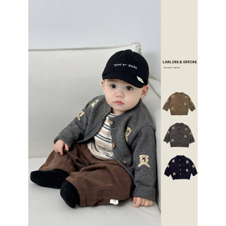 (Sẵn QCCC) 7-18kg, Áo khoác len cardigan 3 màu cho bé trai QCCC