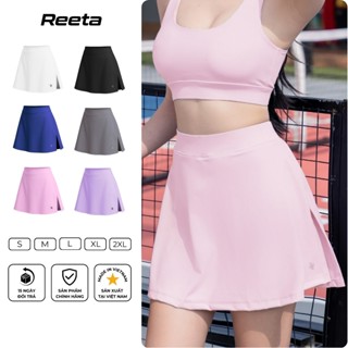 Chân váy thể thao Reeta xẻ tà 2 lớp form suông chất vải co giãn chống nhăn tập pickle ball, tennis,cầu lông...A3061