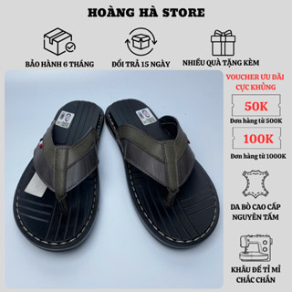  Dép Tông Da Nam HOÀNG HÀ STORE Cao Cấp Đế Khâu Chắc Chắn Siêu Bền Kiểu Dáng Trẻ Trung Đi Học Đi Chơi 
