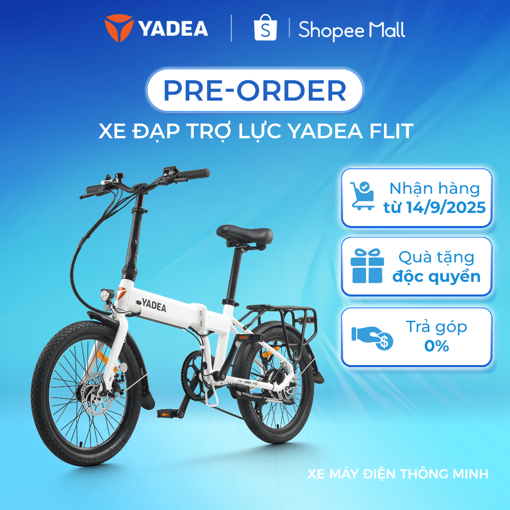 [TRẢ GÓP 0%] Xe Đạp Trợ Lực Yadea FLIT Gấp Gọn Tiện Lợi - Xe Điện Trợ Lực YADEA FLIT Thông Minh