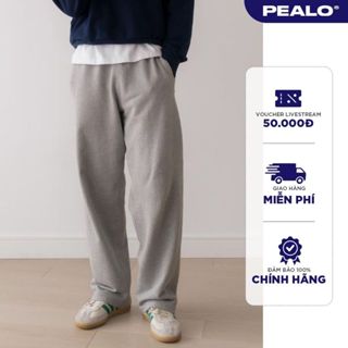  Quần nỉ suông ống rộng PEALO quần dài nỉ chân cua cạp chun cao cấp nam nữ 