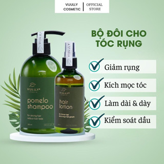 BỘ ĐÔI Dầu gội bưởi kích mọc tóc Vijully 280ml + xịt dưỡng tóc tinh dầu bưởi Vijully 100ml 