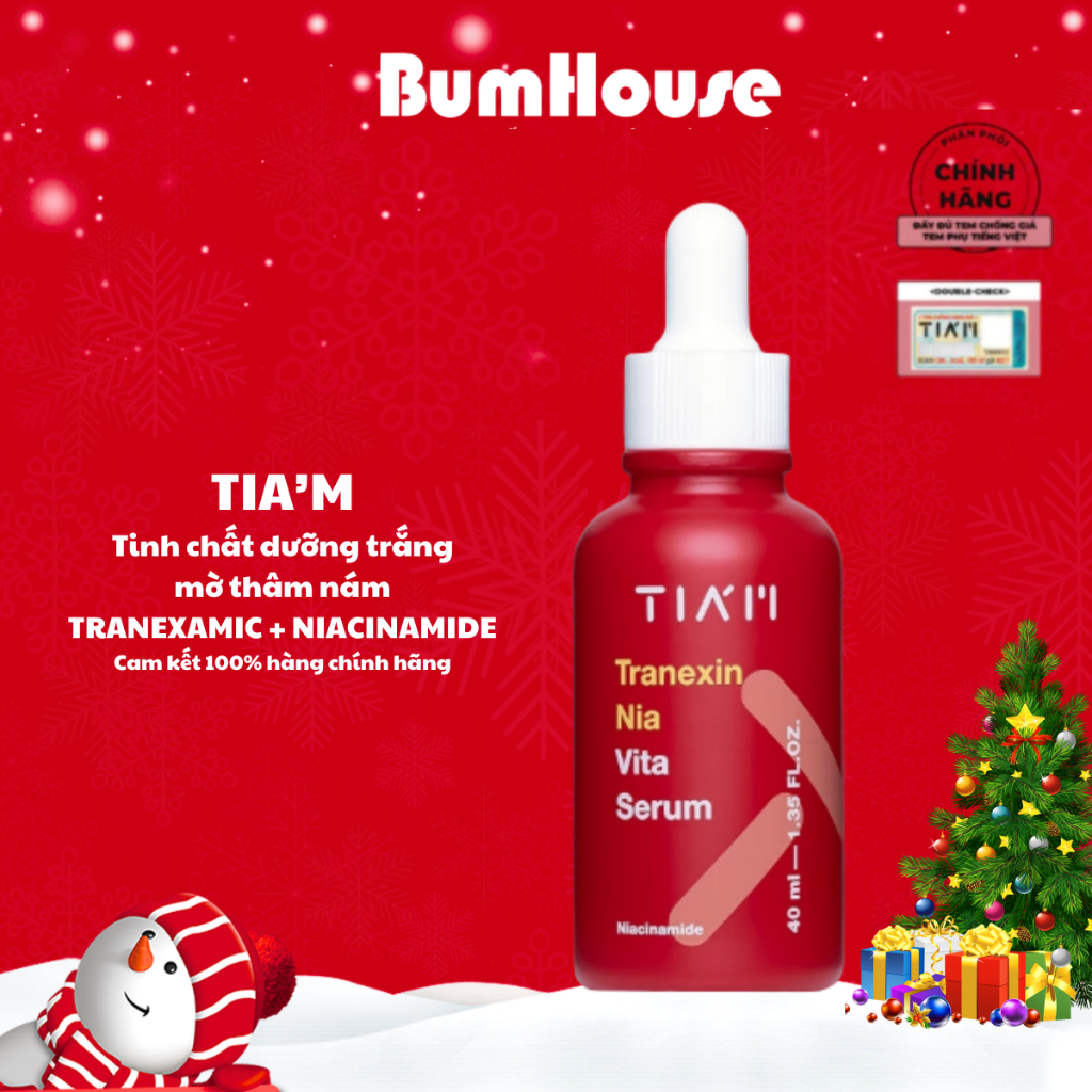 (Mẫu nâng cấp) Serum Tia’m Tranexin Nia Vita Serum Dưỡng Trắng, Mờ Thâm Nám Dành Cho Da Dầu Mụn 40ml