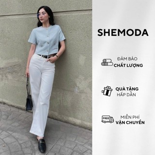 Quần Jean Nữ Dáng Đứng SHEMODA Soft Culottes Jeans Tôn Dáng Dễ Phối Đồ