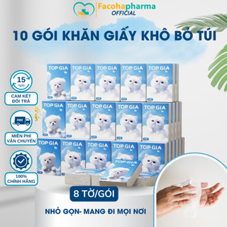  Khăn giấy khô mini bỏ túi 3 lớp không mùi siêu tiện dụng dễ dàng mang theo gói 7 tờ set 10 bịch nhỏ 