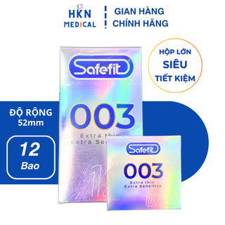 Bao cao su CỰC SIÊU MỎNG Safefit 0.029mm - 3 chiếc ( bạc )