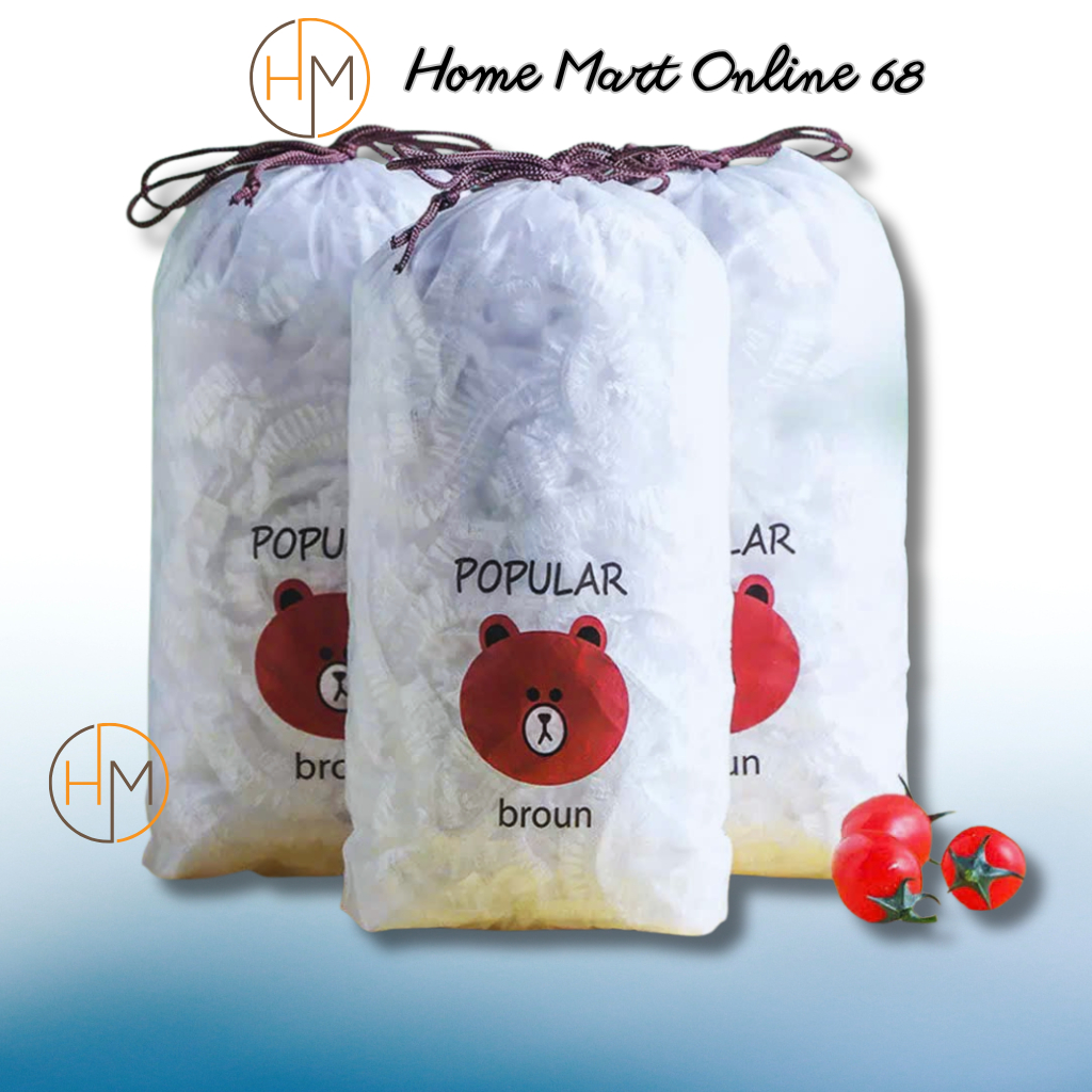 COMBO 10 Túi Màng Bọc Thực Phẩm PE, Túi Gấu Có Chun Bọc Đồ Ăn Co Giãn Siêu Dai, Bọc Thực Phẩm Tủ Lạn