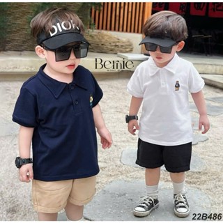  Bộ cộc tay bé trai từ 8- 30kg  - bộ bé trai mùa hè áo polo thêu gấu quần kaki cho bé trai -Mã Polo Thêu 