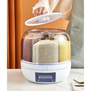 Hộp đựng gạo và ngũ cốc nhiều ngăn xoay 360°