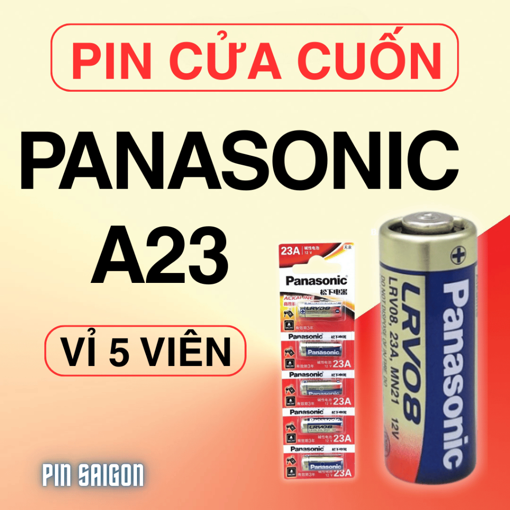 Vỉ 5 Viên Pin A23 (23A) Panasonic / Camelion 12V Pin Cửa Cuốn, Remote Ô Tô, Chuông Cửa, Thiết Bị Điệ