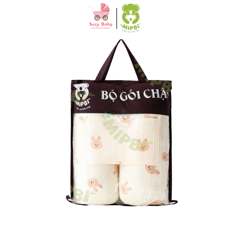MIPBI - Bộ gối chặn bông Mipbi vải muslin cao cấp