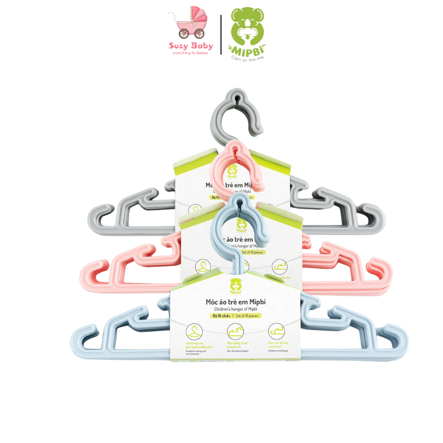 MIPBI - Móc quần áo trẻ em Mipbi set 10 chiếc