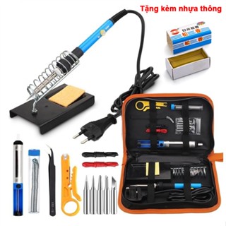  bộ 15 món Mỏ hàn thiếc điều chỉnh nhiệt độ máy hàn chì mini mỏ hàn 60w 220v và phụ kiện hàn thiếc hàn bộ mũi h 