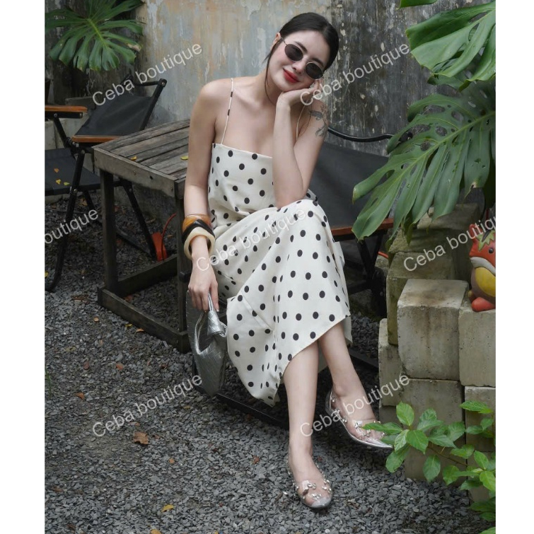 Đầm 2 Dây In Họa Tiết Xinh Sắn Chất Cotton Mịn, Váy Dáng Dài Form Rộng Dễ Mặc Thoải Mãi Thời Trang D55 CEBA BOUTIQUE