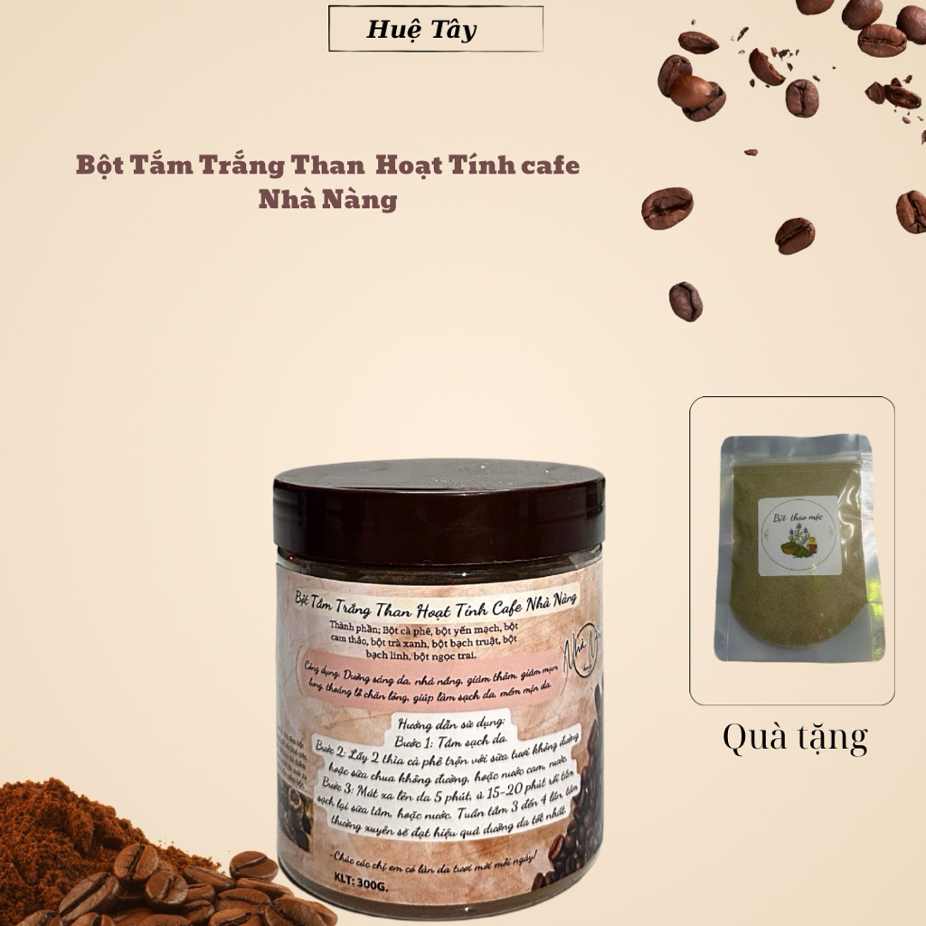 TẮM TRẮNG than hoạt tính caffe Nhà Nàng