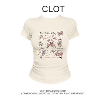 áo thun nữ ôm body hồng  100% cotton baby tee cute mùa hè CLOT áo thun local brand