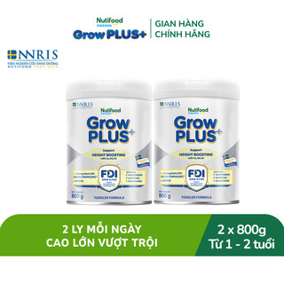  Combo 2 Sữa Bột Nutifood Sweden GrowPLUS+ Cao lớn vượt trội trên 1 tuổi  Bạc  800g 