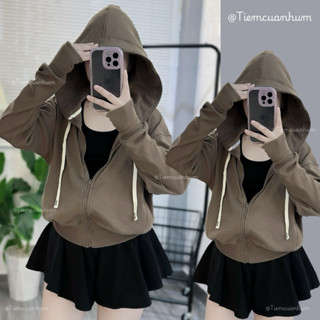 ÁO KHOÁC THUN GÂN FORM VỪA TÚI KHOÁ, ÁO KHOÁC GÂN TRƠN ĐI NẮNG NÓN TO [TiemcuaNhum]