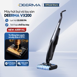 Máy hút bụi lau sàn Deerma VX200 lực hút mạnh 22000pa tự động làm sạch và sấy khô con lăn thông minh - Bảo hành 12 tháng
