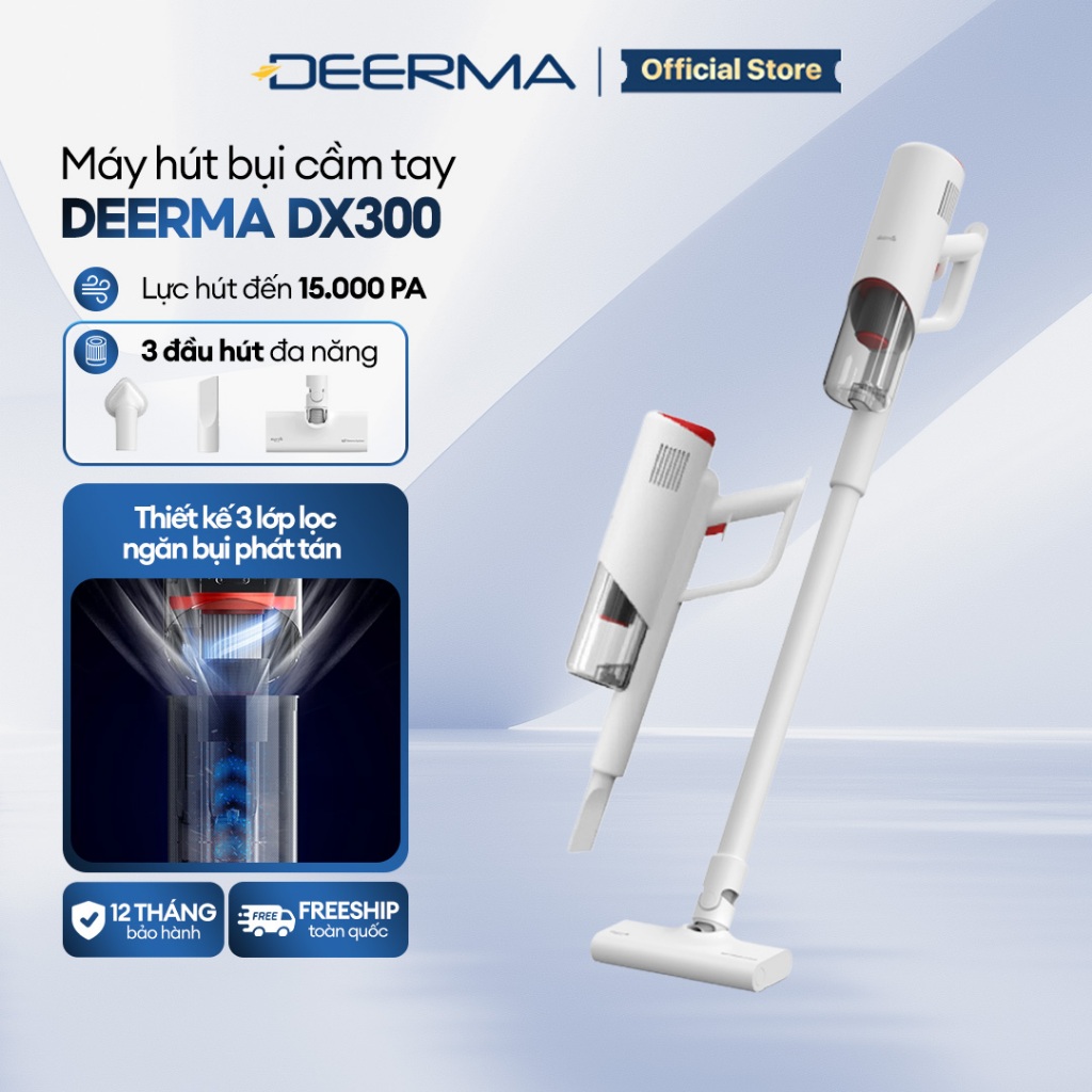 Máy hút bụi cầm tay Deerma DX300 đa năng 3in1 công suất 600W, lực hút lốc xoáy 15000pa - Bảo hành 12 tháng | BigBuy360 - bigbuy360.vn