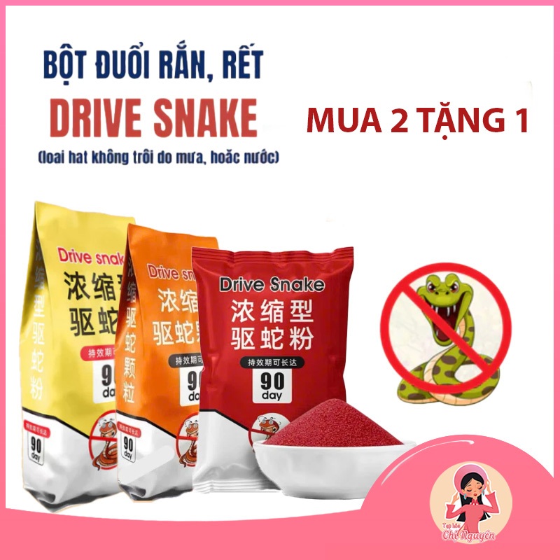[MUA 2 TẶNG 1]Bột Đuổi Rắn DRiVE SNAKE 500g – Hiệu Quả 90 Ngày, Không Trôi Mưa