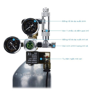 Van điện CO₂ Mufan thủy sinh, điều khiển CO2 bể cá – Bảo hành 4 tháng