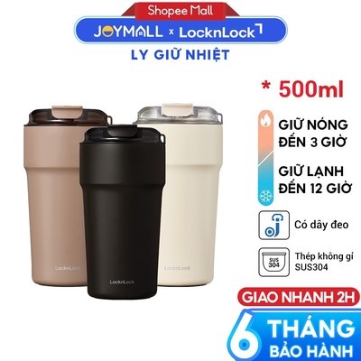 Ly Giữ Nhiệt LocknLock LHC4357, Metro Cafe Tumbler , 500ml, Hàng Chính Hãng, Thép Phủ Sứ - JoyMall