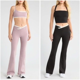 (xẢ KHO THANH LÝ) Quần thể thao đa dạng cho nữ đẹp phối viền tập gym, yoga dáng loe nhẹ hack dáng hàng xuất dư cao cấp