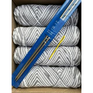  Combo đan khăn bằng len cotton love  Gồm 4 cuộn len và 1 cặp que đan 6.0mm - Có thể đổi size que đan  - Tiệm Len Nhà Sam 