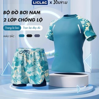  Bộ đồ bơi cao cấp YOUYOU áo thun thể thao quần short 2 lớp chống lộ co giãn 4 chiều đi bơi đi biển 